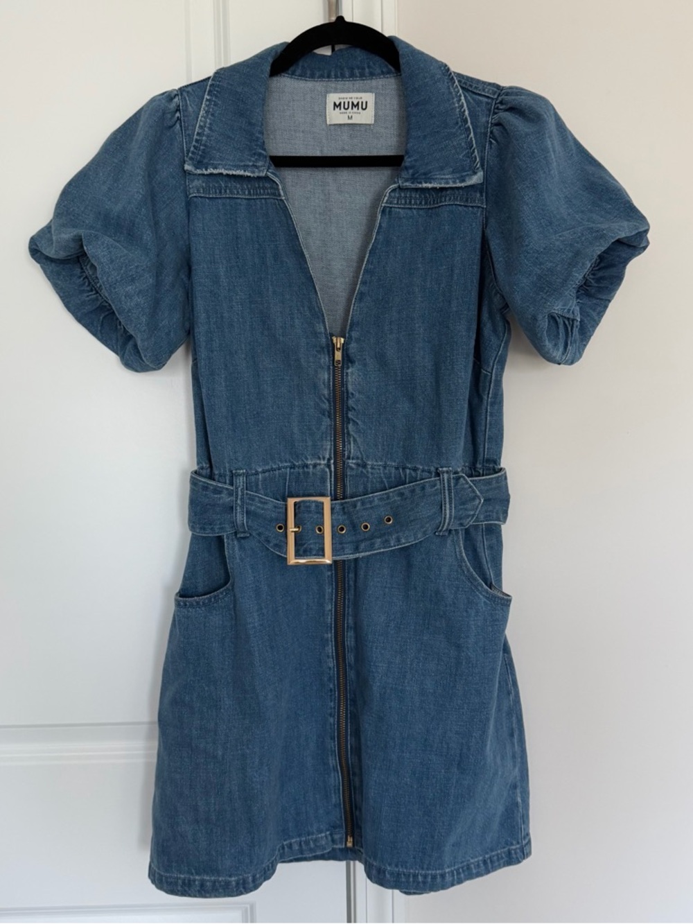Show Me Your Mumu Oxford Mini Dress in Stormy Blue - Picture 2 of 7
